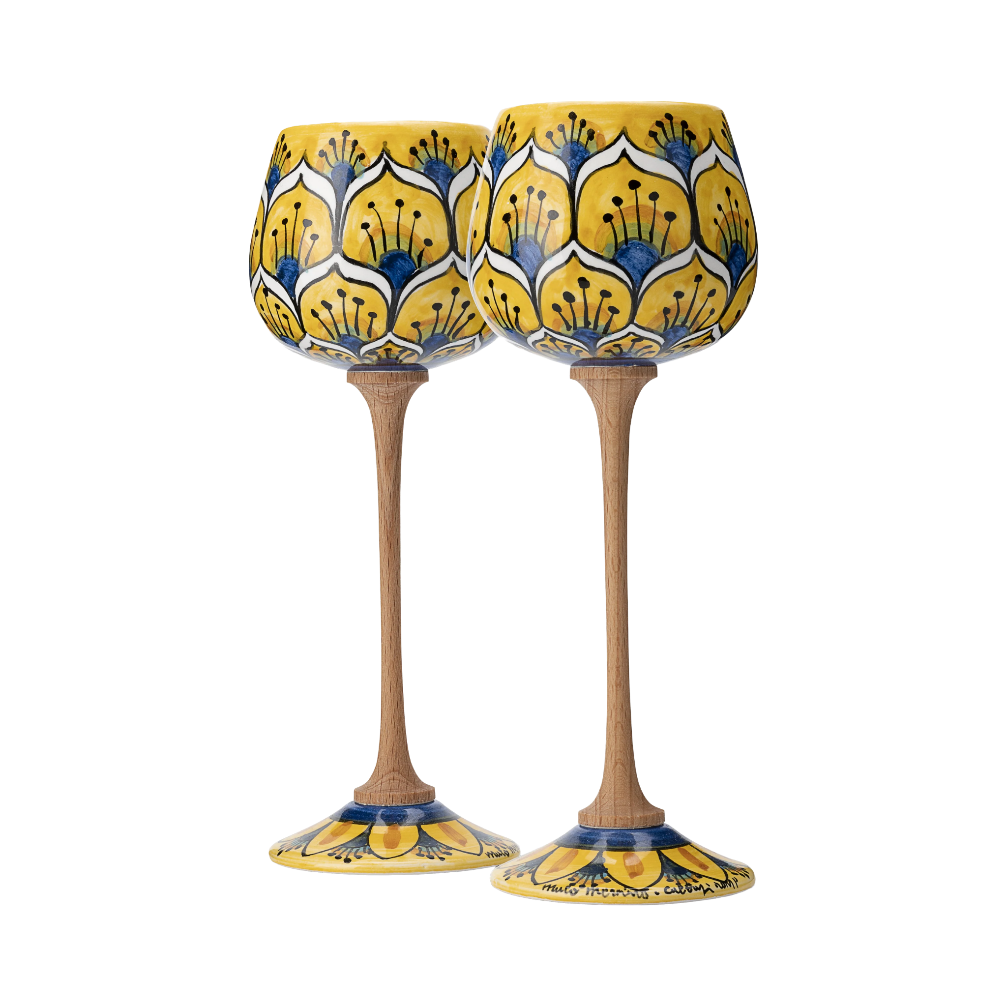 Bicchiere Gran Riserva in ceramica – Coda di Pavone Giallo