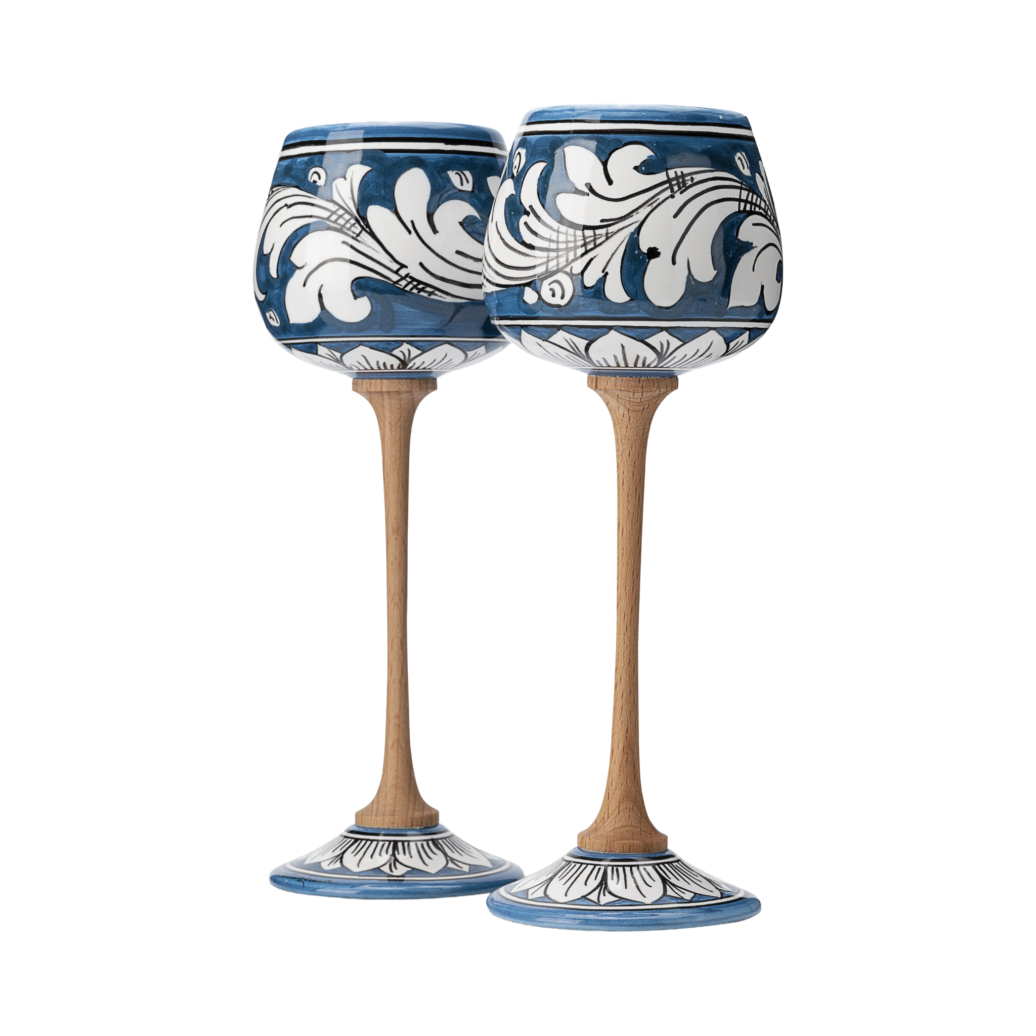 Bicchiere Gran Riserva in ceramica – Ornato Blu
