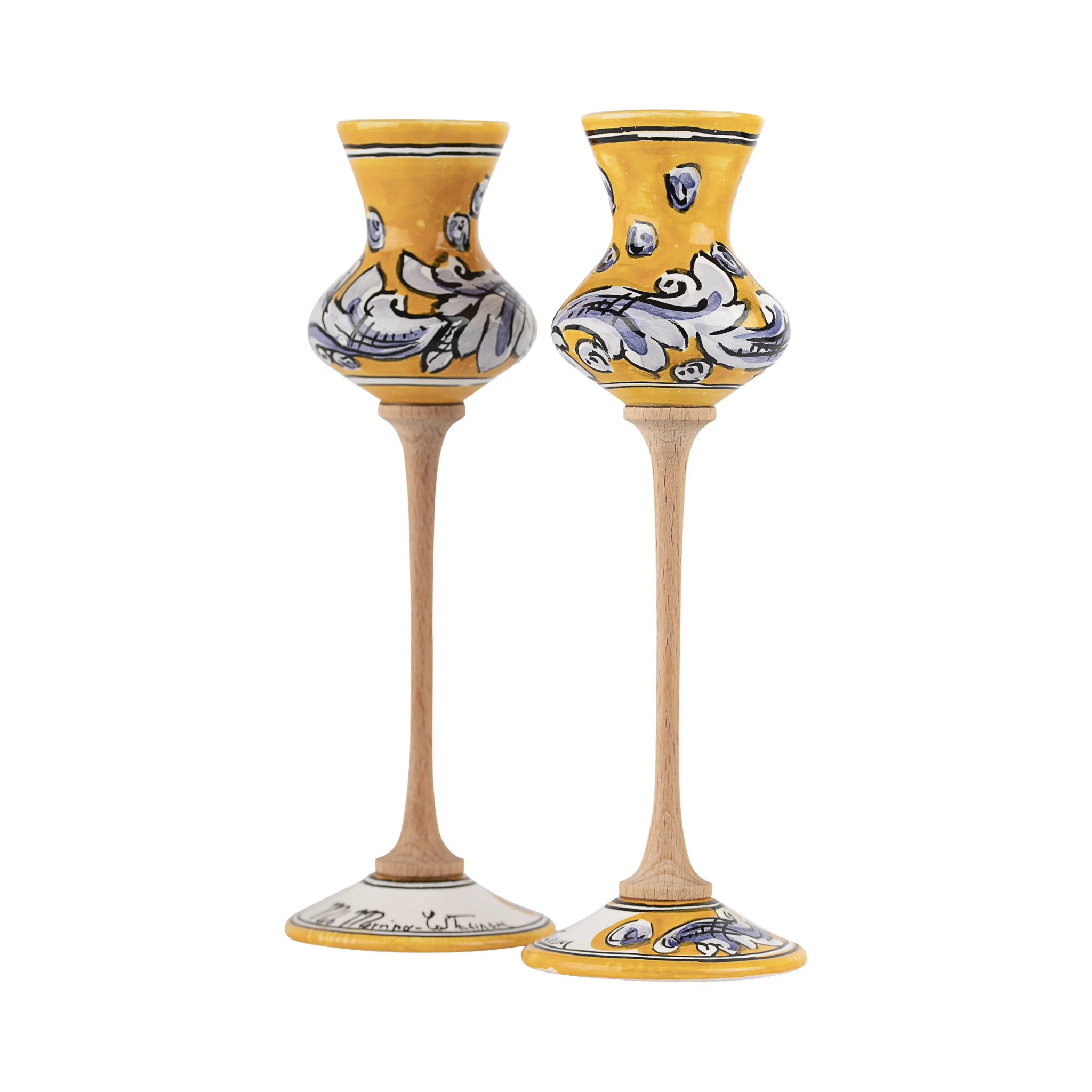 Bicchiere da Grappa in ceramica – Ornato Giallo 1