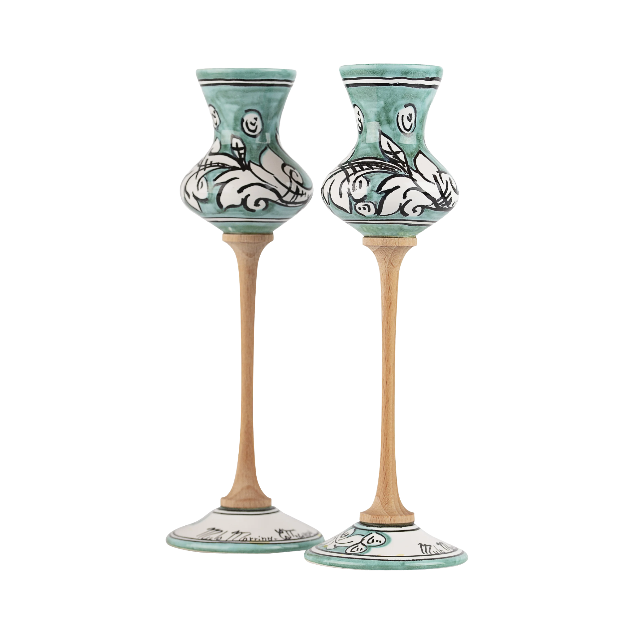 Bicchiere da Grappa in ceramica – Ornato Verde