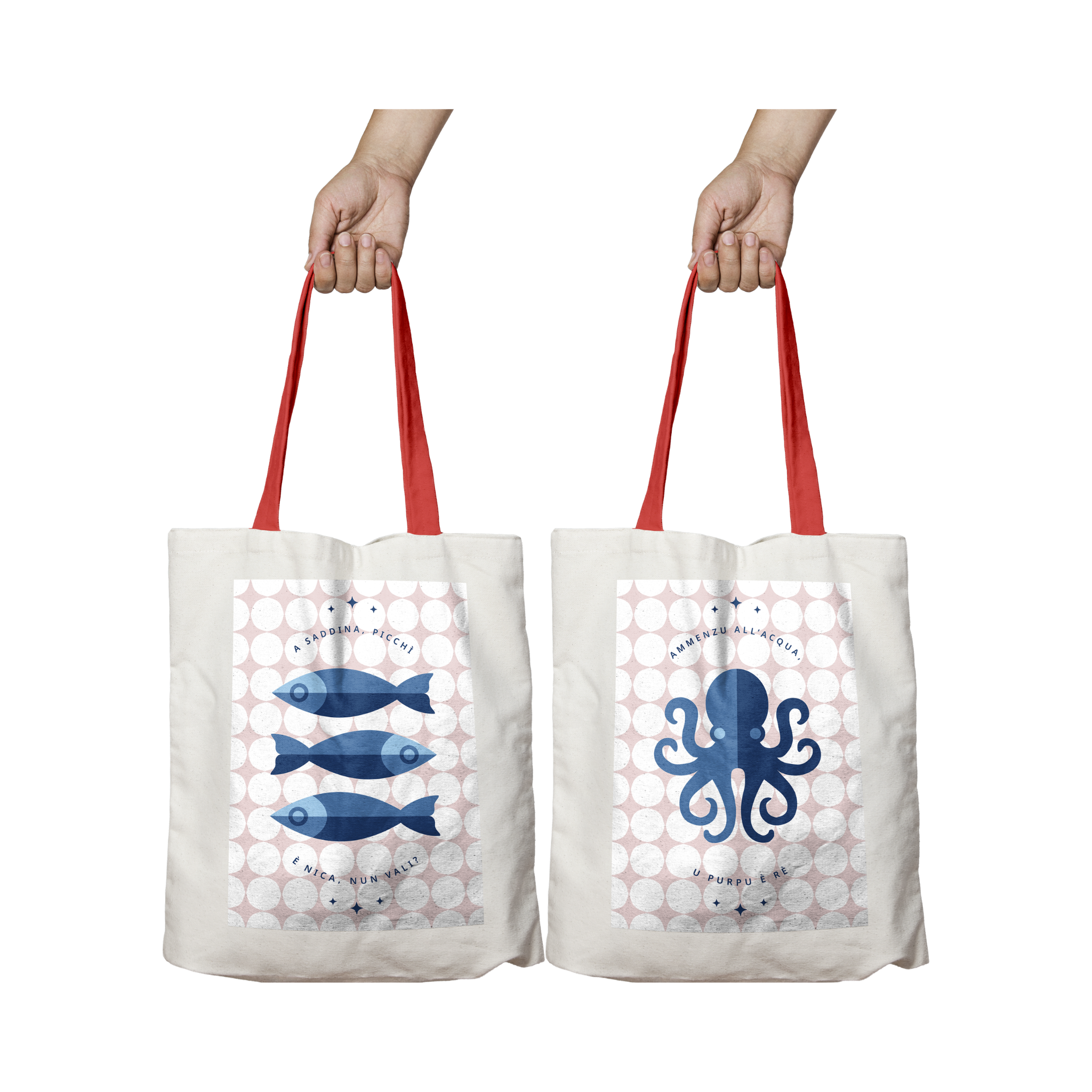 Borsa in Tela – Polpo e Sardine