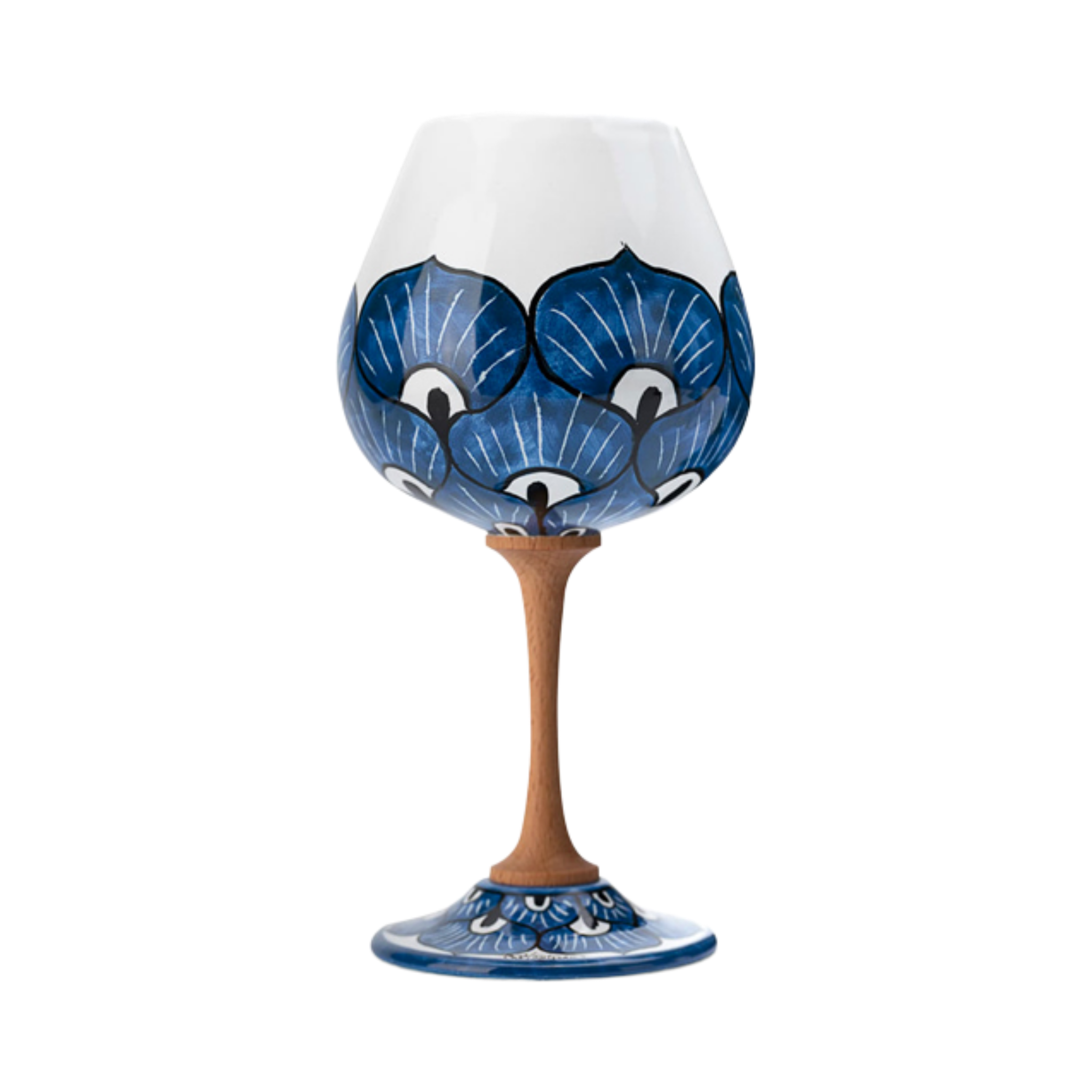 Calice in ceramica – Coda di Pavone Blu
