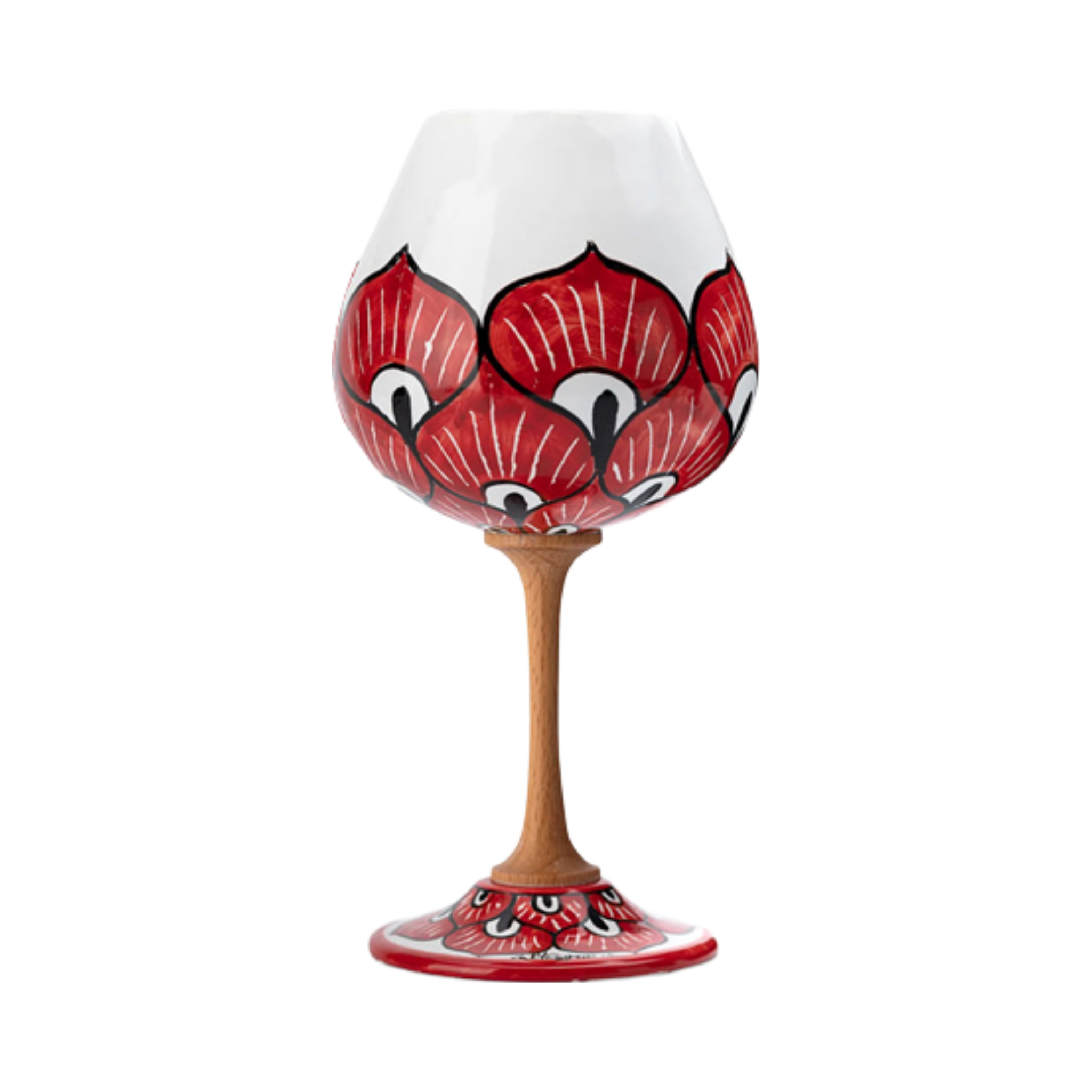 Calice in ceramica – Coda di Pavone Rosso