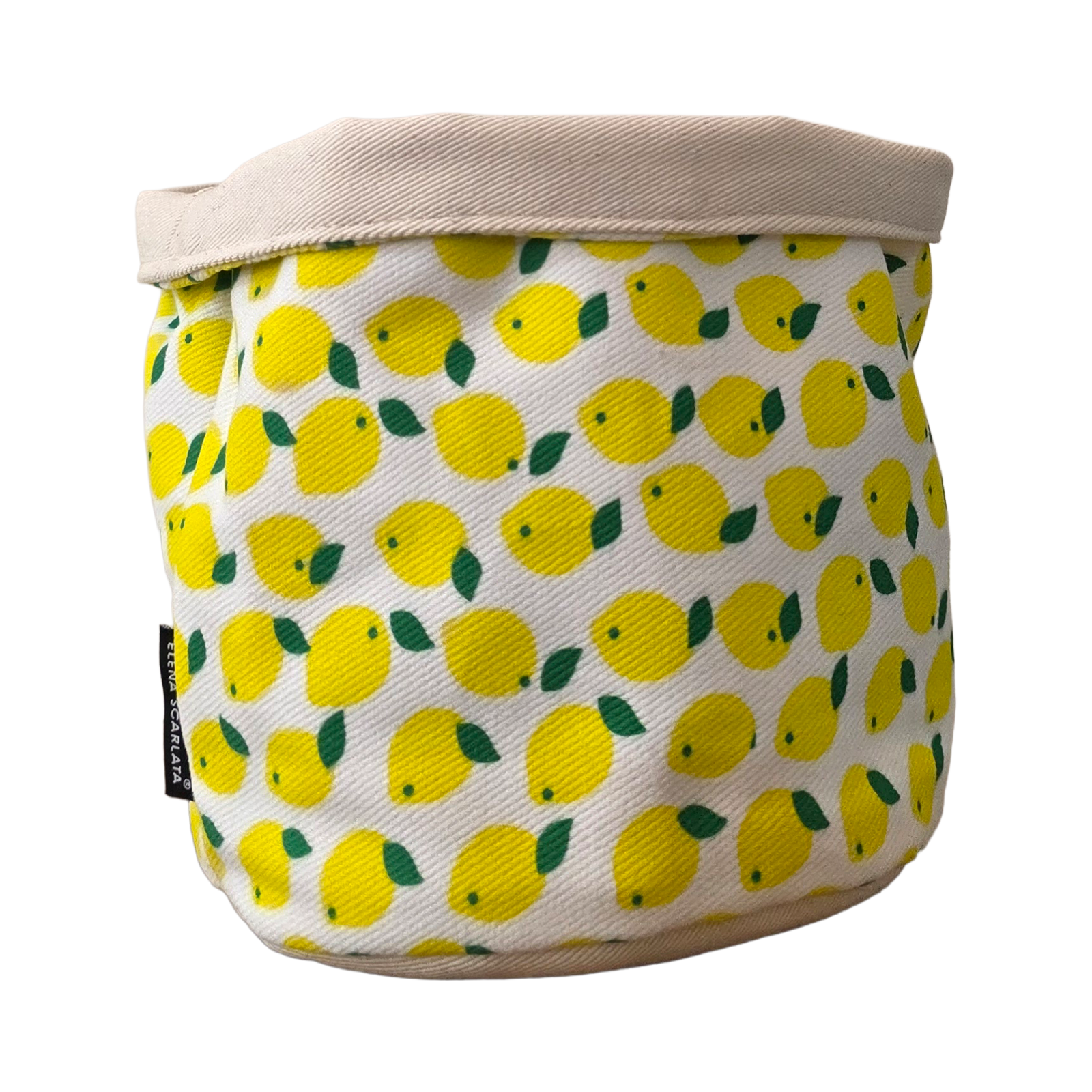 Cestino in tessuto – Limoni e Foglie