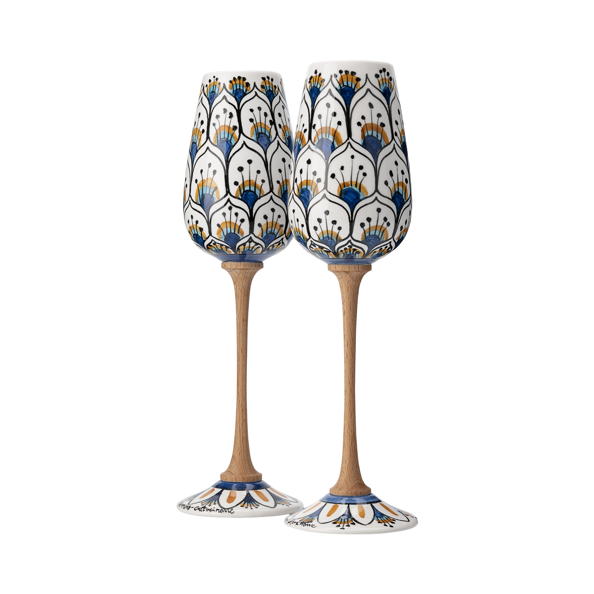 Flute in ceramica – Coda di Pavone Bianco