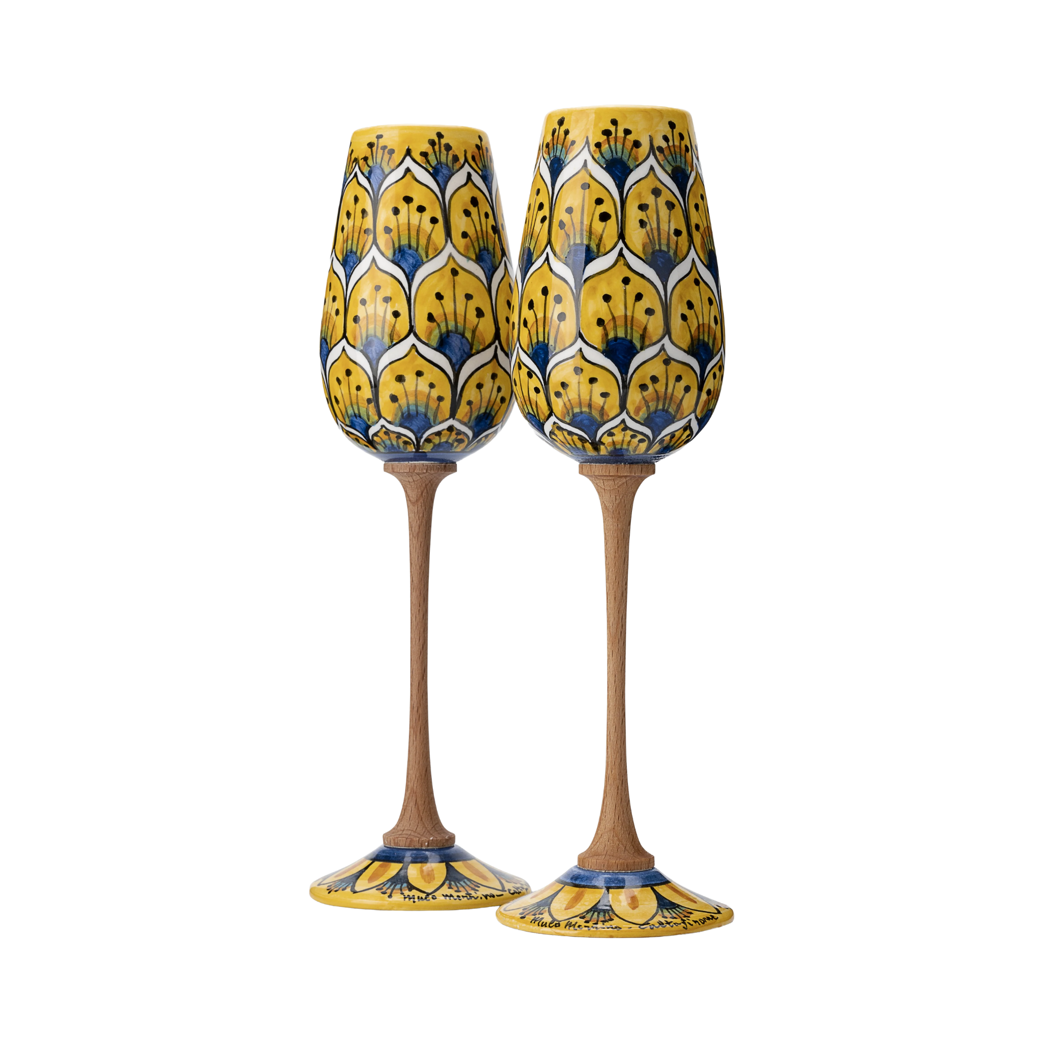 Flute in ceramica – Coda di Pavone Giallo