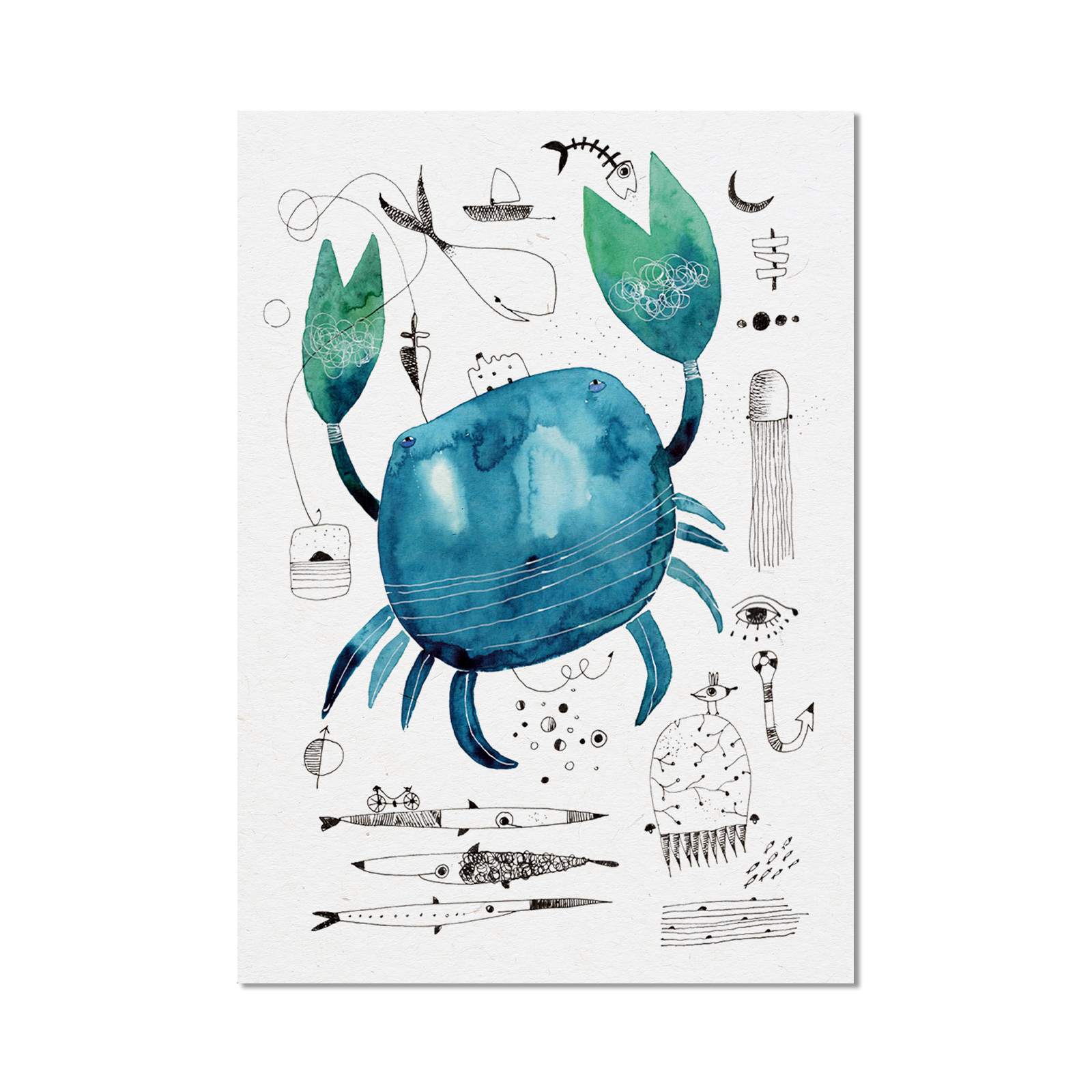Stampa Illustrata – Collezione Mare – Granchio